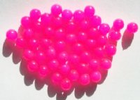 50 8mm Translucent Dyed & Coated Hot Pink Round Beads
